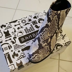 Bamboo snakeskin booties Clearance
